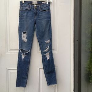 FRAME  Le Skinny De Jeanne Raw Hem